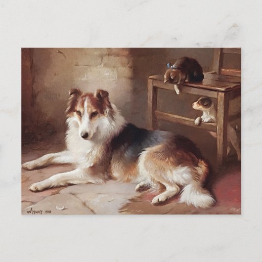 Playmates - Dog Kitten - Welpe Postkarte (Vorderseite)