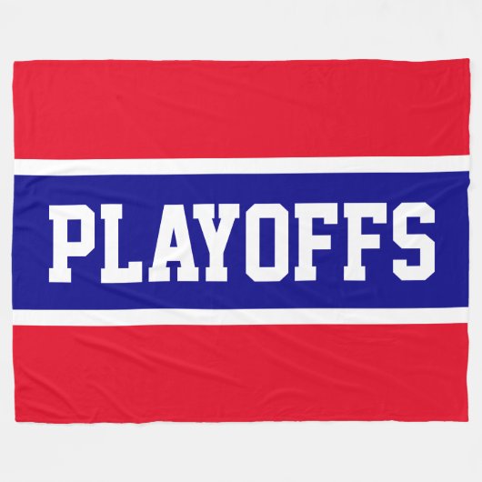 PLAYOFF Bold Bright Red White Royal Blue Stripes Fleecedecke (Vorderseite (Horizontal))