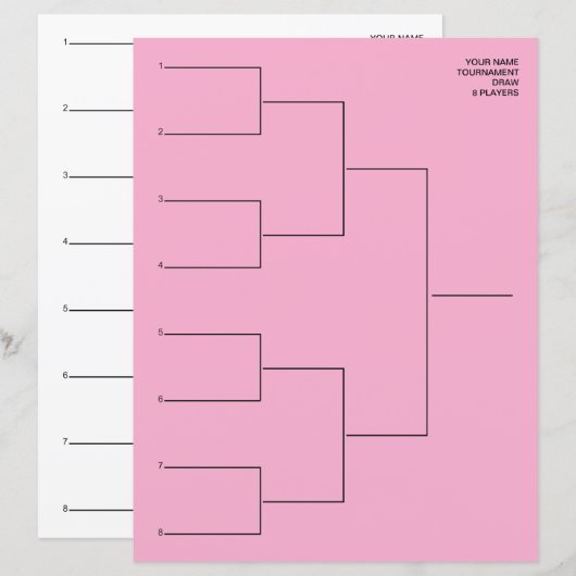 Playoff-Kooperationsschema-Vorlageblatt für 8 Team (Vorne/Hinten)