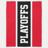 PLAYOFFS Athletic Bright Red Schwarz-weiß Stripes Fleecedecke (Vorderseite)