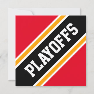 PLAYOFFS Bright Red Black Orange Racing Stripes