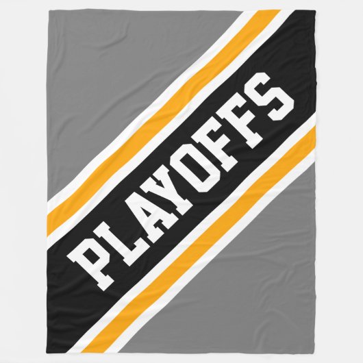 PLAYOFFS Fett Athletic Gray Black Yellow Streifen Fleecedecke (Vorderseite)