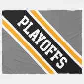 PLAYOFFS Fett Athletic Gray Black Yellow Streifen Fleecedecke (Vorderseite (Horizontal))