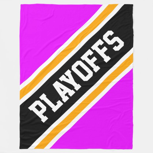 PLAYOFFS Leichtathletische, hellrosa, schwarz-gelb Fleecedecke (Vorderseite)