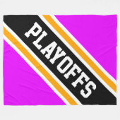 PLAYOFFS Leichtathletische, hellrosa, schwarz-gelb Fleecedecke (Vorderseite (Horizontal))