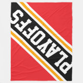 PLAYOFFS Spaß Cool leuchtend rote schwarze Streife Fleecedecke (Vorderseite)