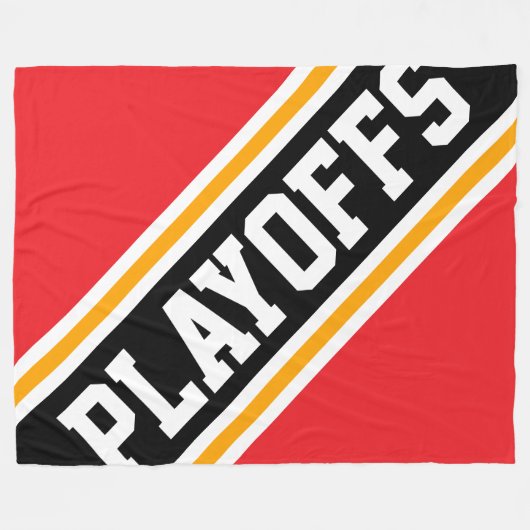 PLAYOFFS Spaß Cool leuchtend rote schwarze Streife Fleecedecke (Vorderseite (Horizontal))