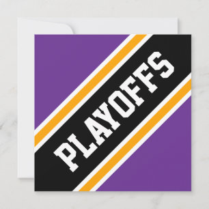 PLAYOFFS Sportiges Lila Schwarz Orange Rennstreife