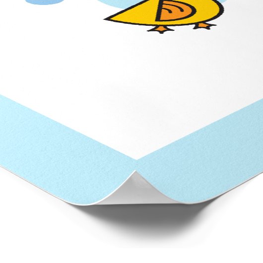 Playplay Baby Ducks Blue Monogram Kinderzimmer Wal Poster (Ecke)