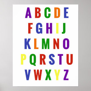 Playroom Letters Alphabet Bright Primäres Regenbog Poster