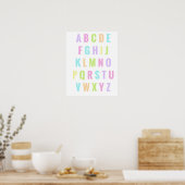 Playroom Letters Alphabet Pastel Rainbow Poster (Küche)