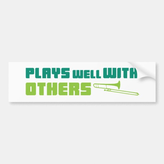 Plays gut mit anderen - Trombone Autoaufkleber (Vorne)