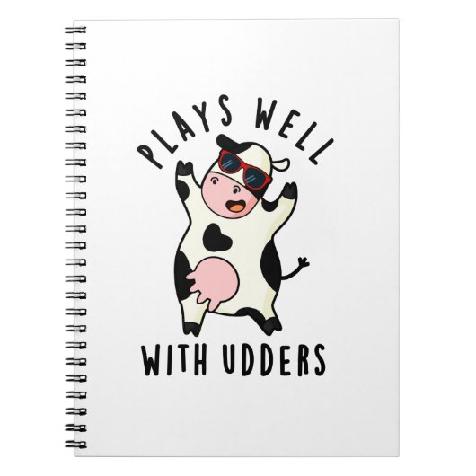 Plays gut mit Udders Funny Cow Puff Notizblock (Vorderseite)