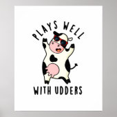 Plays gut mit Udders Funny Cow Puff Poster (Vorne)