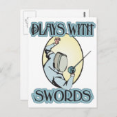 Plays mit Schwertern Postkarte (Vorne/Hinten)