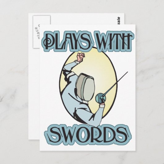 Plays mit Schwertern Postkarte (Vorne/Hinten)