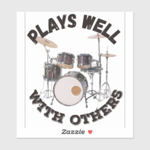 Plays with other - Drums Aufkleber