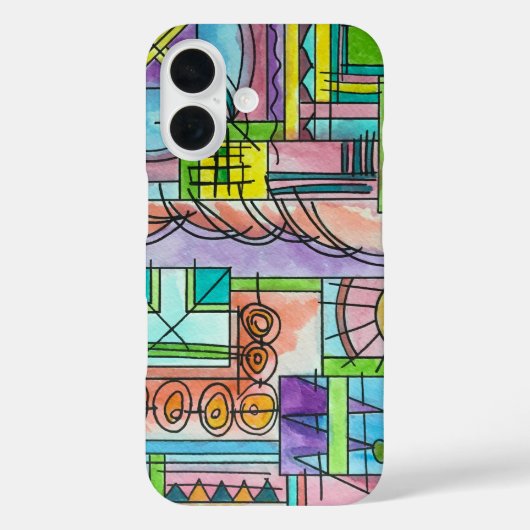 Playtime-Hand Painted Modern Geometric Art Case-Mate iPhone Hülle (Rückseite)