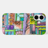 Playtime-Hand Painted Modern Geometric Art Case-Mate iPhone Hülle (Rückseite (Horizontal))