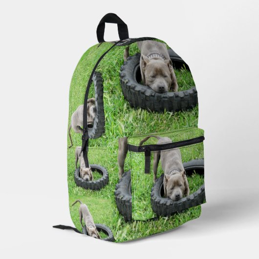 Playtime Staffordshire Bull Terrier Bedruckter Rucksack (Rückseitige Ecke links)