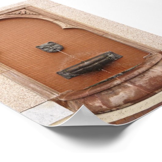 Plaza Cat Fountain Poster (Ecke)