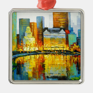 Plaza Central Park Hotel in New York Ornament Aus Metall