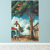 Plaza Colonial mit Meerblick Leinwanddruck (Insitu (Holzboden))