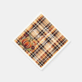 Plaza de calabaza florale bordada en otoño serviette (Ecke)