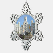 Plaza de Cibeles, Madrid Schneeflocken Zinn-Ornament (Rechts)