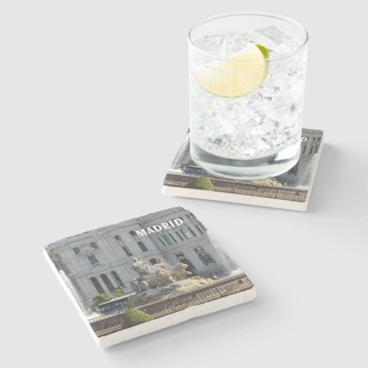 Plaza de Cibeles, Madrid Steinuntersetzer (Seitenansicht)