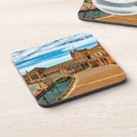 Plaza de Espana, Sevilla. Spanien Getränkeuntersetzer (Linke Seite)