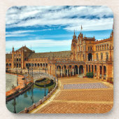Plaza de Espana, Sevilla. Spanien Getränkeuntersetzer (Vorderseite)