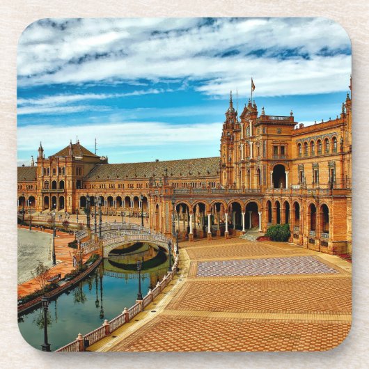 Plaza de Espana, Sevilla. Spanien Getränkeuntersetzer (Vorderseite)