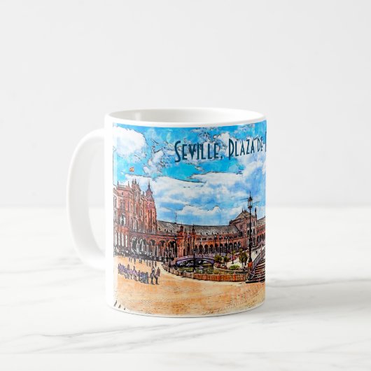 Plaza de España, Sevilla, Spanien Kaffeetasse (Vorderseite Links)