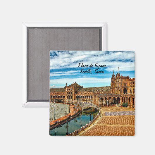Plaza de Espana, Sevilla. Spanien Magnet (Vorderseite/Rückseite)