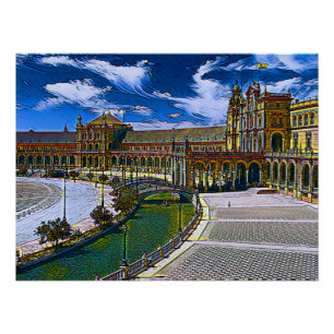 Plaza De Espana - Sevilla Spanien Poster