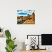 Plaza de Espana, Sevilla. Spanien Poster (Heimbüro)