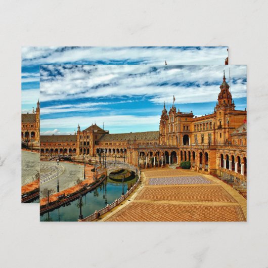 Plaza de Espana, Sevilla. Spanien Postkarte (Vorne/Hinten)