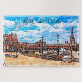 Plaza de España, Sevilla, Spanien. Puzzle