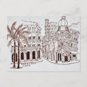 Plaza de la Reina in der Altstadt, Valencia, Spani Postkarte