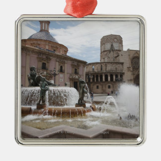 Plaza De La Virgin und Basilica De Virgen Silbernes Ornament