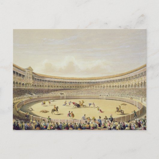 Plaza de Toros von Madrid, 1865 (farbig litho) Postkarte (Vorderseite)