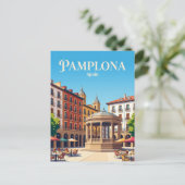 Plaza del Castillo Spanien Postkarte (Stehend Vorderseite)
