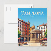 Plaza del Castillo Spanien Postkarte (Vorne/Hinten)
