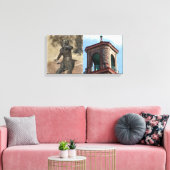 Plaza Gebäude und Brunnen Details Leinwanddruck (Insitu (Wohnzimmer))