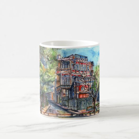 Plaza Joaquín Edwards Bello (acuarela) Kaffeetasse (Mittel)