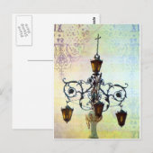 Plaza Light mit pastellfarbenem Hintergrund Postkarte (Vorne/Hinten)