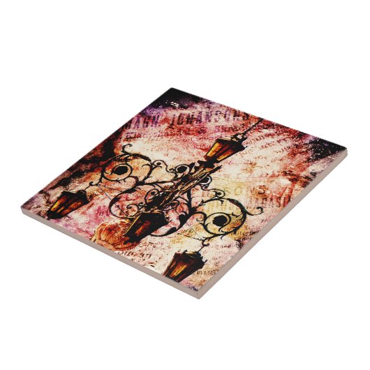 Plaza Light Pink Grunge Fliese (Seite)