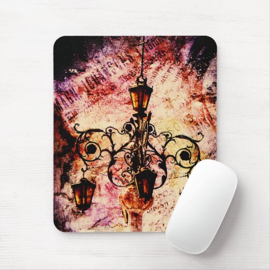 Plaza Light Pink Grunge Mousepad (Mit Mouse)