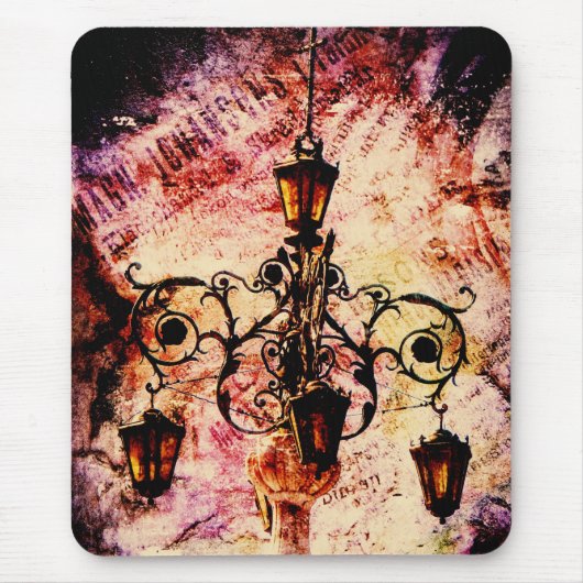 Plaza Light Pink Grunge Mousepad (Vorne)